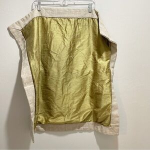 ARHAUS Euro Pillow Cover Green Beige Silk Dupioni Reverses To Linen Weave 29X29